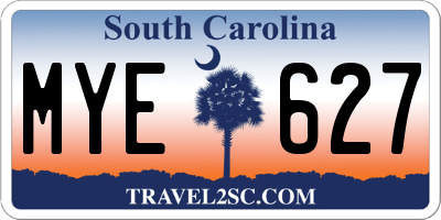 SC license plate MYE627