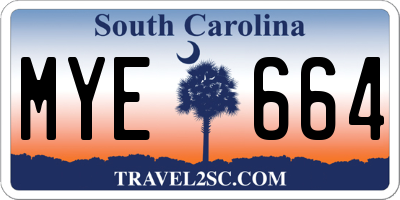 SC license plate MYE664