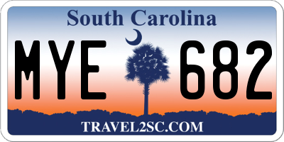SC license plate MYE682
