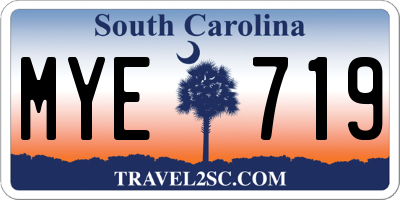 SC license plate MYE719