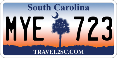 SC license plate MYE723