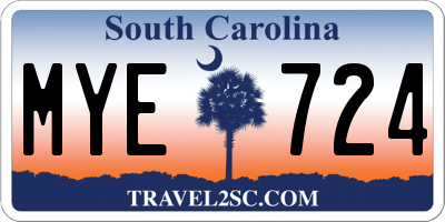 SC license plate MYE724
