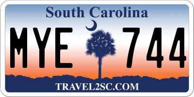 SC license plate MYE744