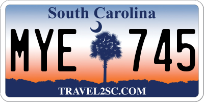 SC license plate MYE745