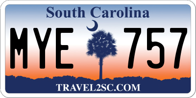 SC license plate MYE757
