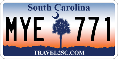 SC license plate MYE771