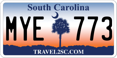 SC license plate MYE773