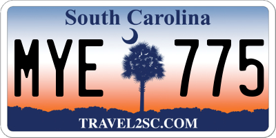 SC license plate MYE775