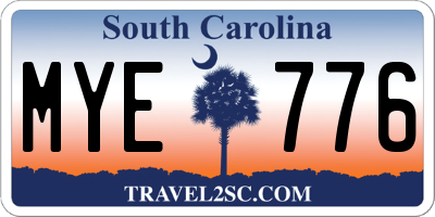 SC license plate MYE776