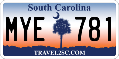 SC license plate MYE781