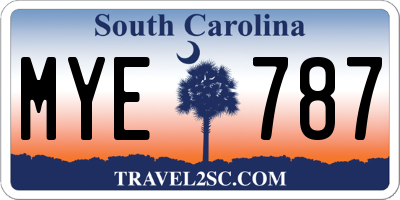 SC license plate MYE787