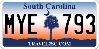 SC license plate MYE793