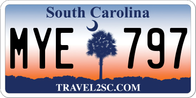 SC license plate MYE797