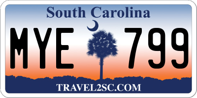 SC license plate MYE799