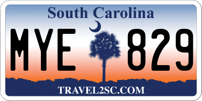 SC license plate MYE829