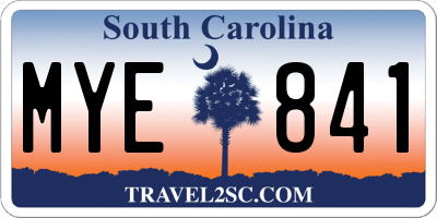 SC license plate MYE841