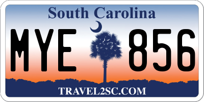 SC license plate MYE856
