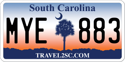 SC license plate MYE883