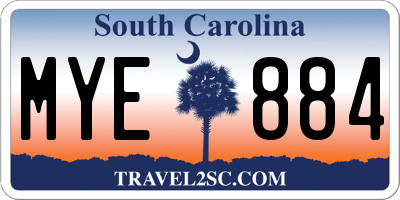 SC license plate MYE884