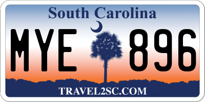 SC license plate MYE896