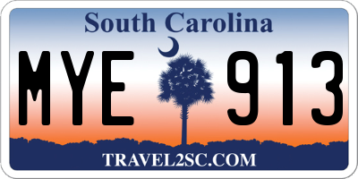 SC license plate MYE913