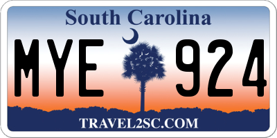 SC license plate MYE924