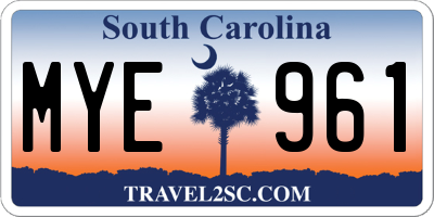 SC license plate MYE961