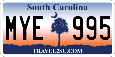 SC license plate MYE995