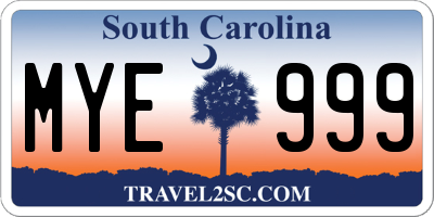 SC license plate MYE999