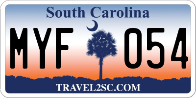 SC license plate MYF054