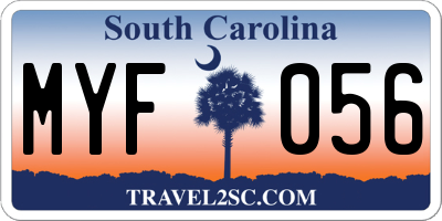 SC license plate MYF056