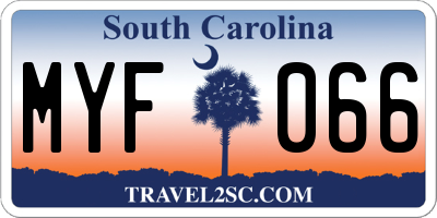 SC license plate MYF066