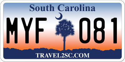 SC license plate MYF081