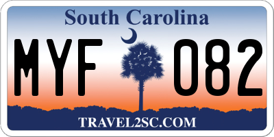 SC license plate MYF082