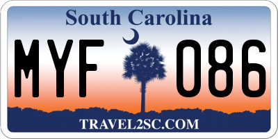 SC license plate MYF086