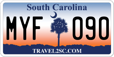 SC license plate MYF090