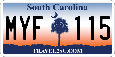 SC license plate MYF115