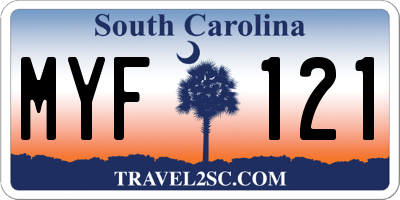 SC license plate MYF121