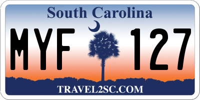 SC license plate MYF127