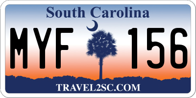 SC license plate MYF156