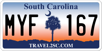 SC license plate MYF167