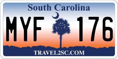 SC license plate MYF176
