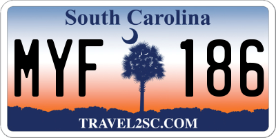 SC license plate MYF186