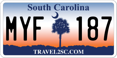 SC license plate MYF187