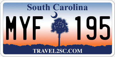 SC license plate MYF195