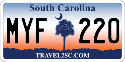 SC license plate MYF220