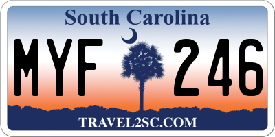 SC license plate MYF246