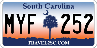SC license plate MYF252