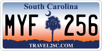 SC license plate MYF256