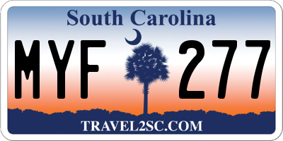 SC license plate MYF277